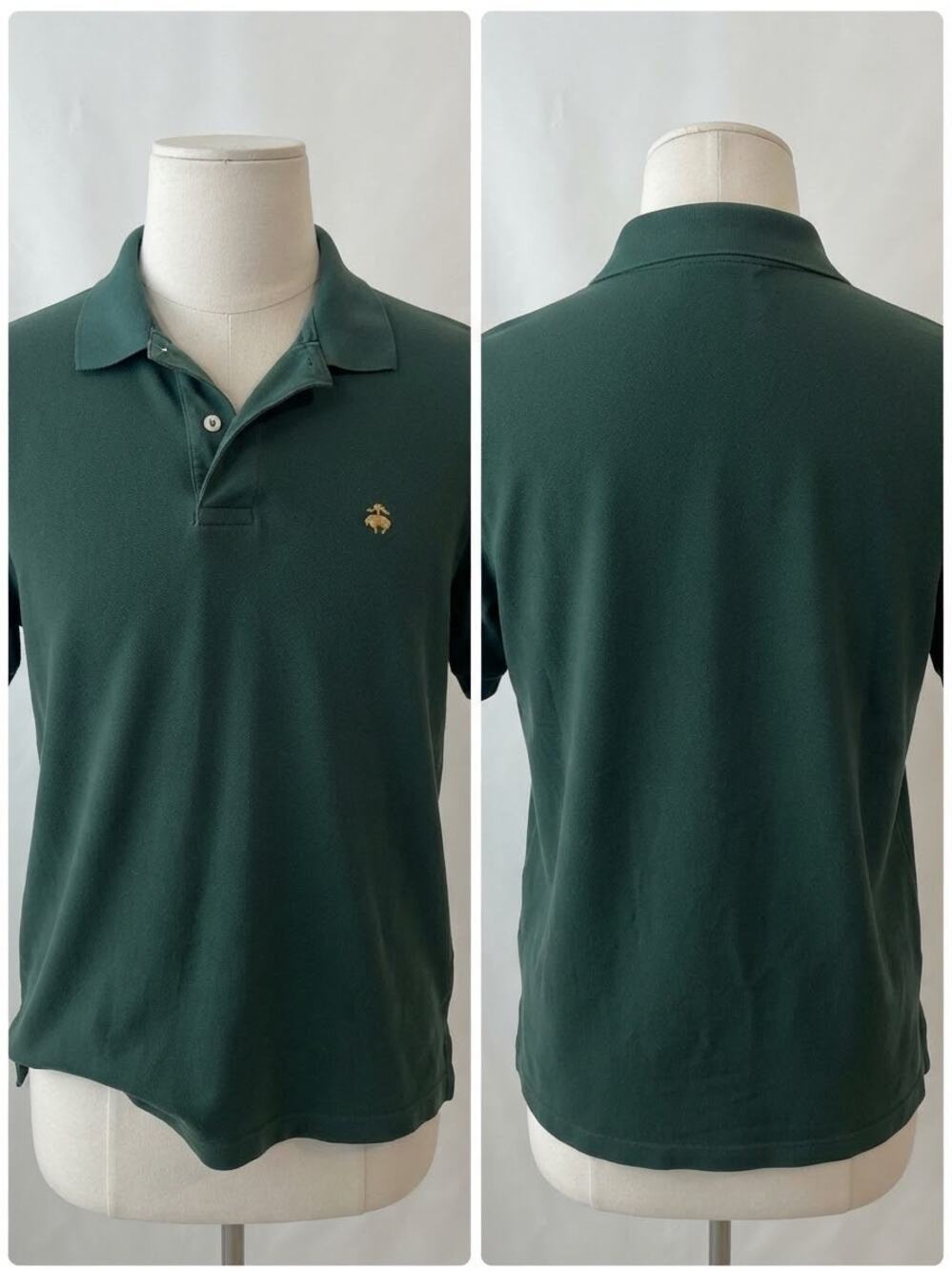 Brooks Brothers Mens Green Performance Polo Shirt Size L Original Fit 100%Cotton